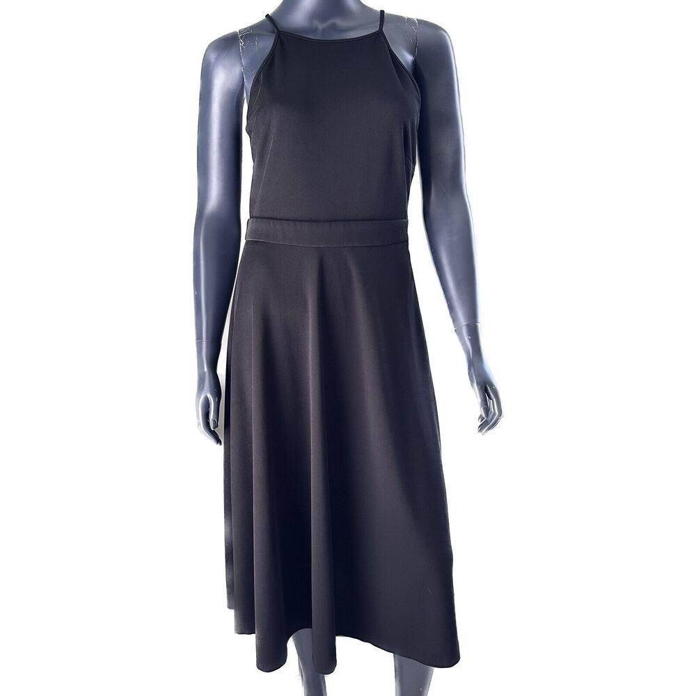 Ann Taylor Black Halter A Line Midi Dress size 4